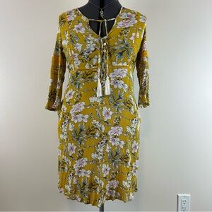 Yellow Floral Boho Summer Dress